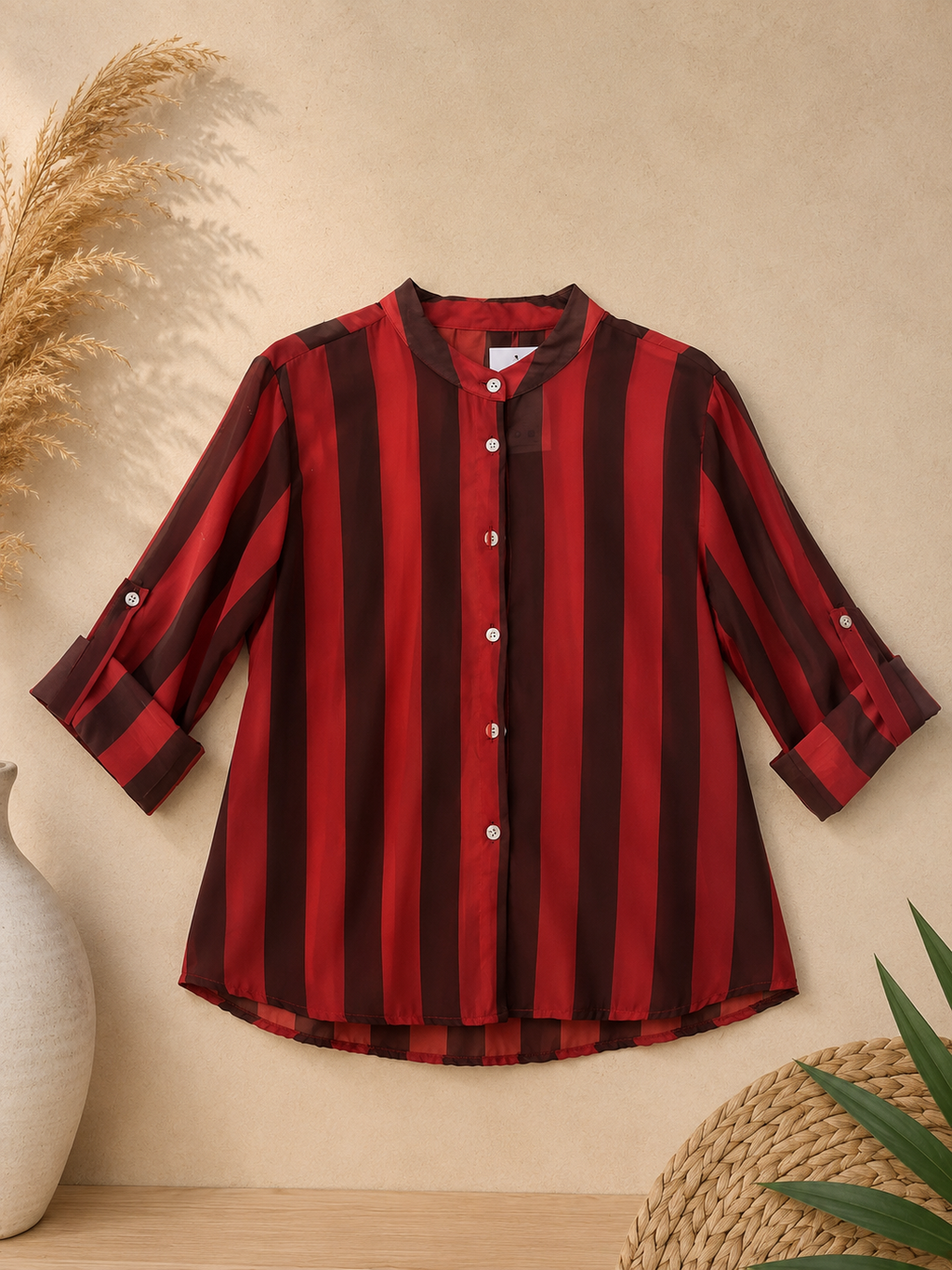 Camicia a righe mattone