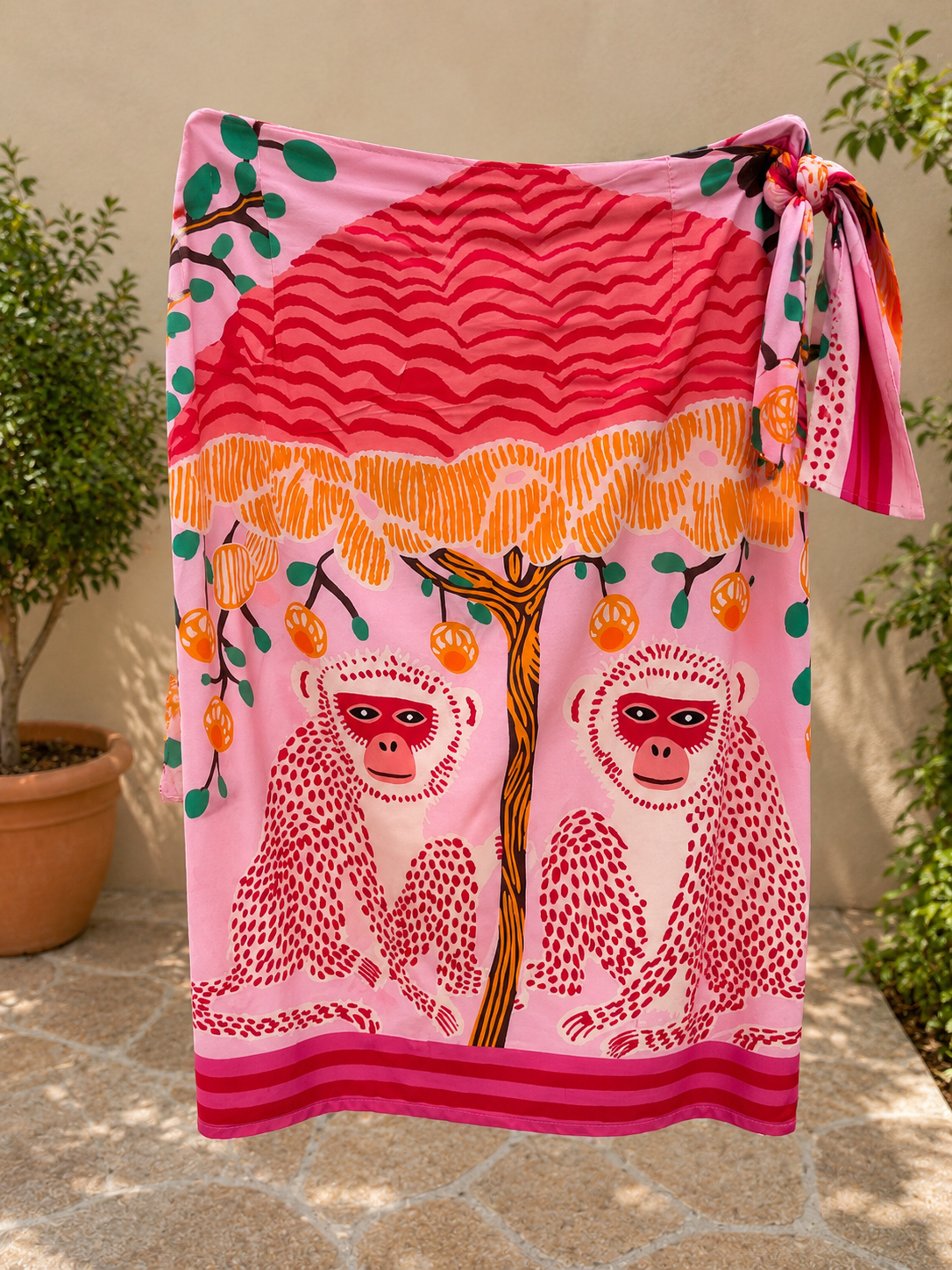 Gonna pareo metà gamba fucsia