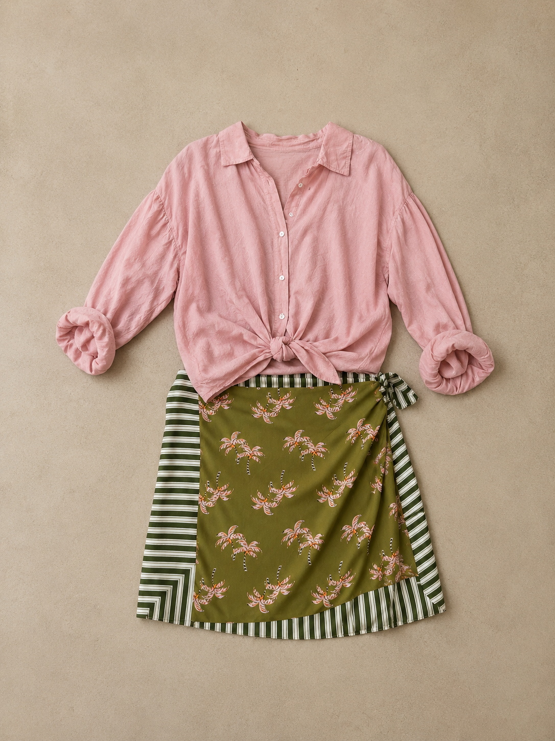Gonna pareo con nodo laterale verde