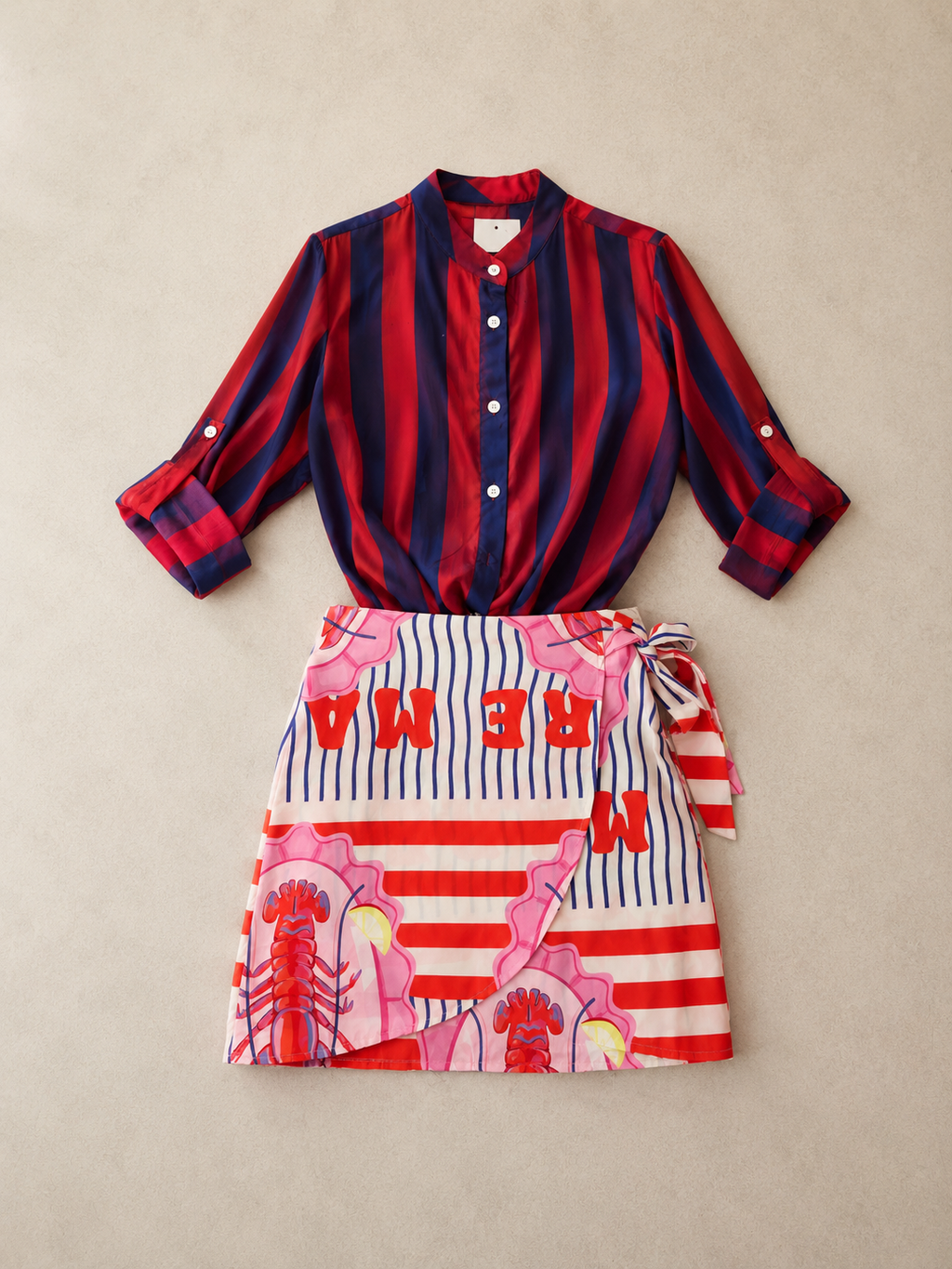 Camicia a righe blu navy
