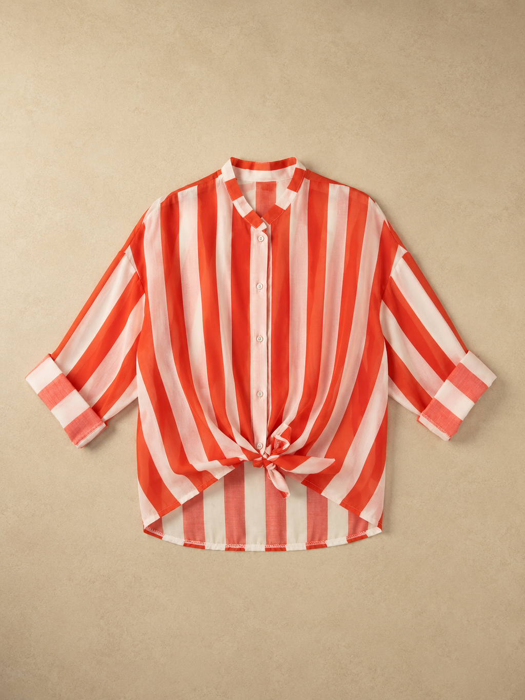 Camicia a righe con nodino rossa