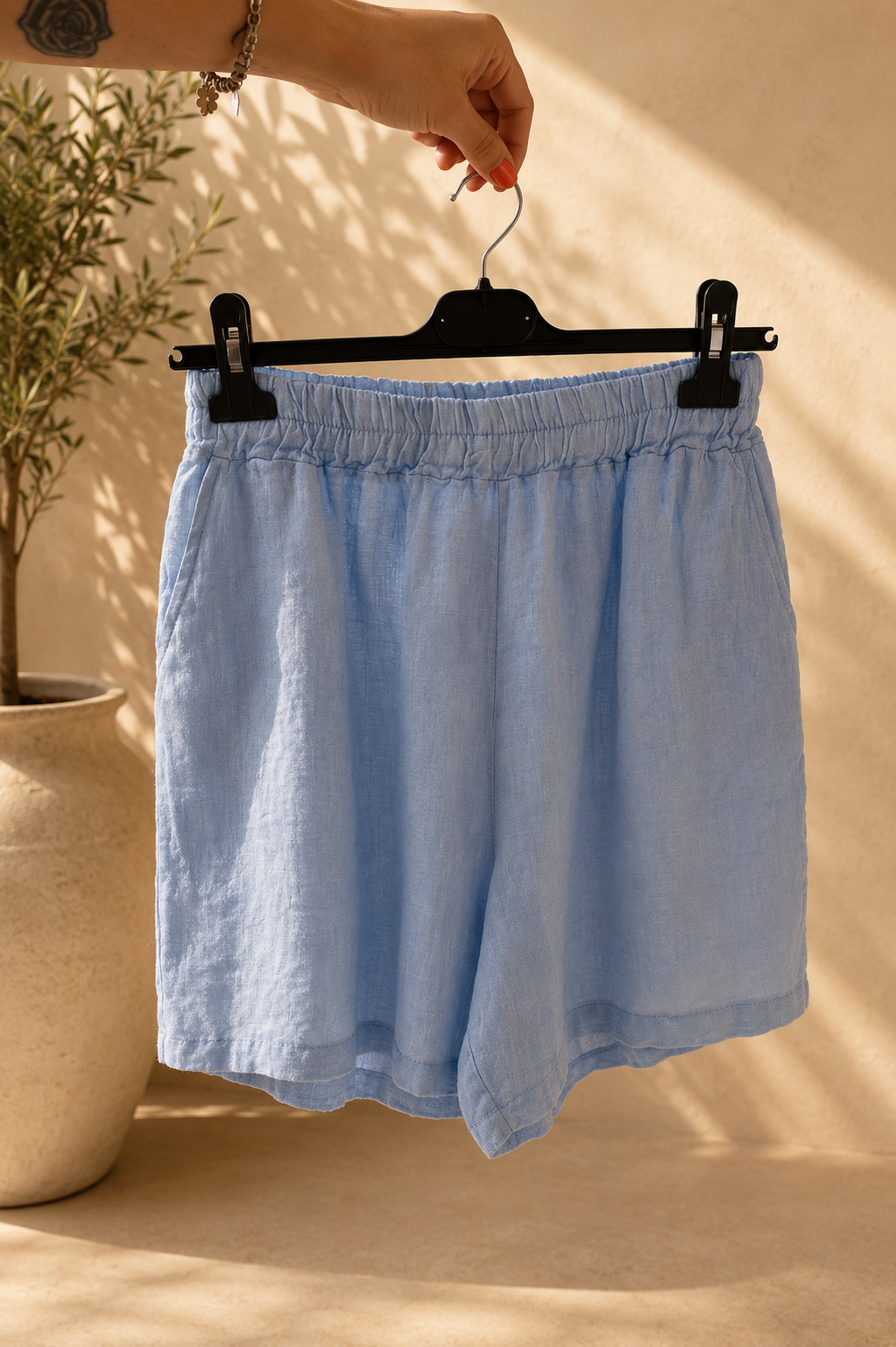Shorts lino con elastico