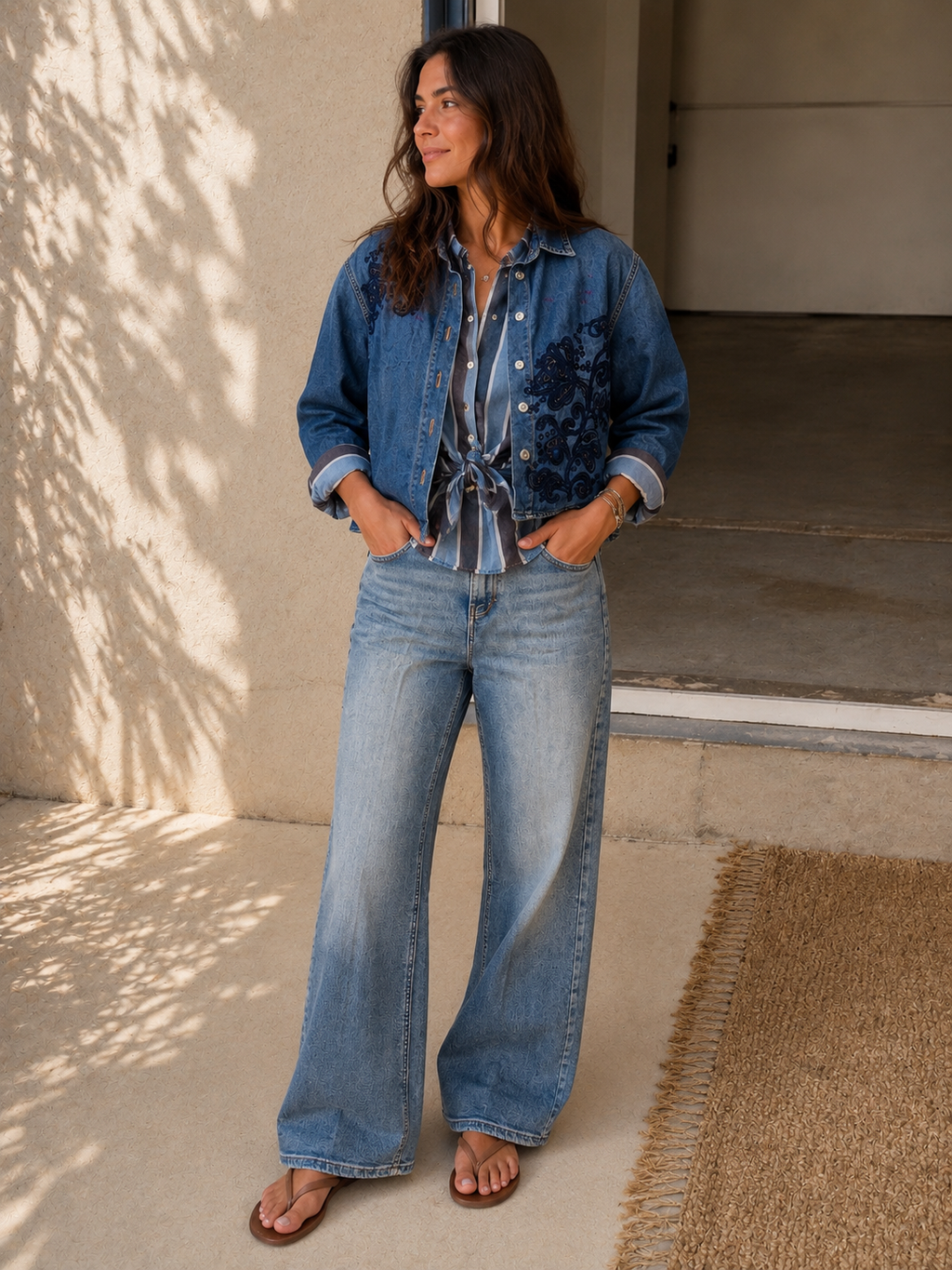 Jeans Wide Leg Sky Denim