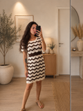 Abito zig zag marrone