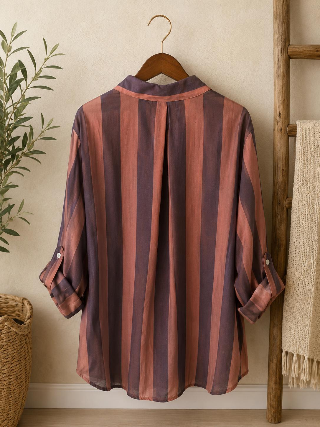 Camicia a righe arancione