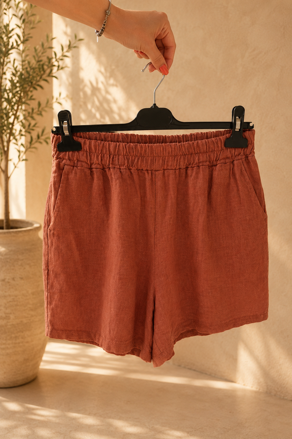 Shorts lino con elastico