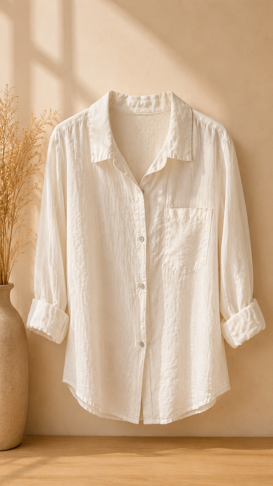 Camicia di lino con taschino