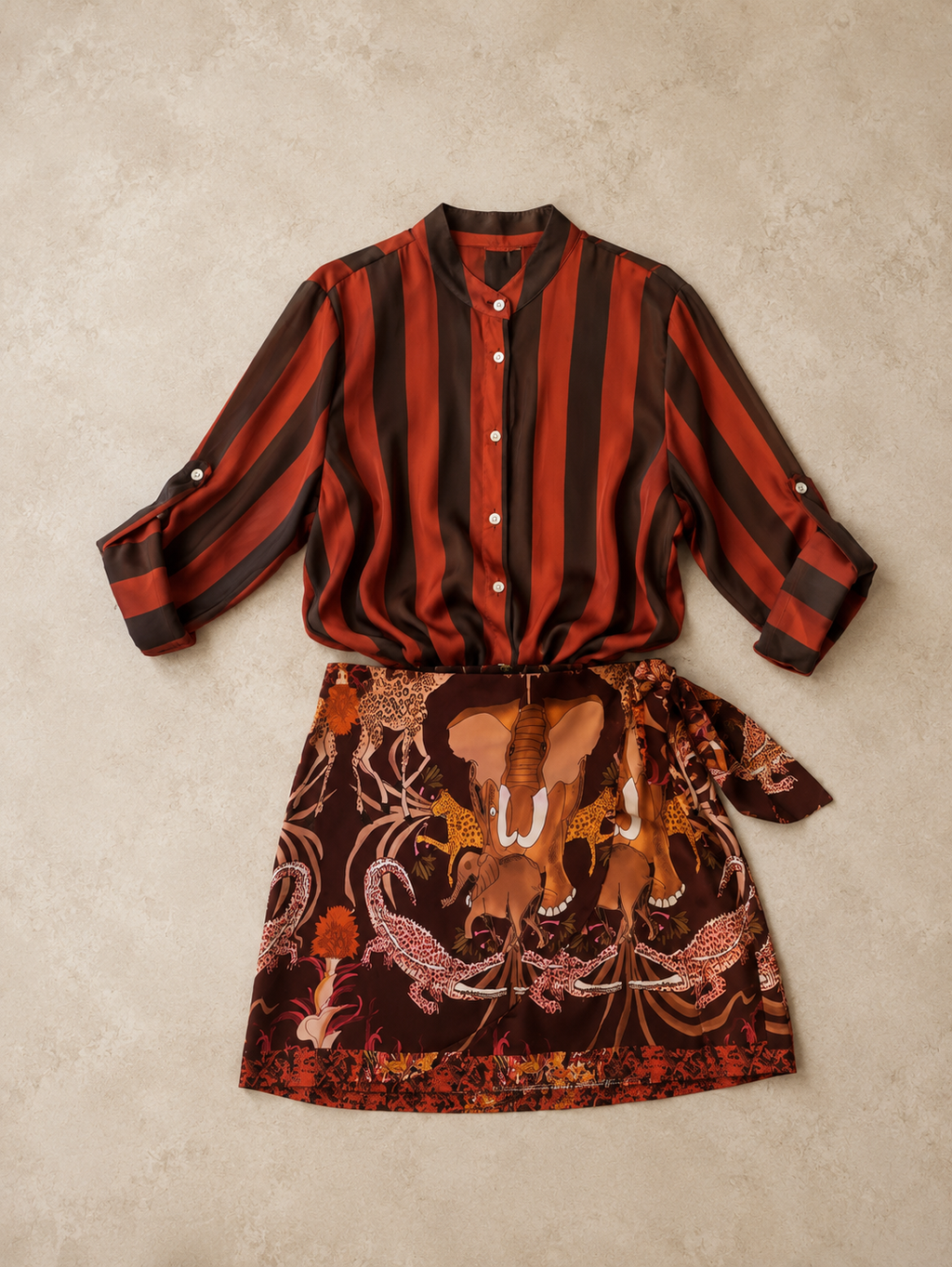 Camicia a righe mattone