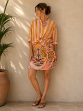 Camicia a righe con nodino gialla