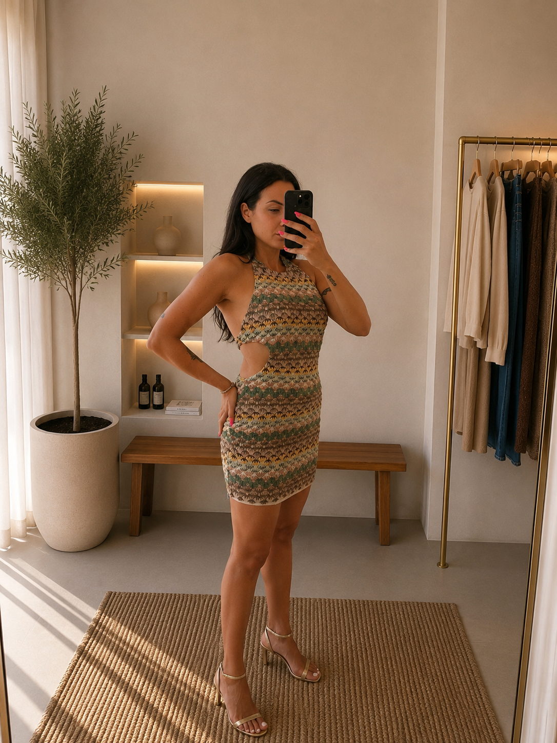Abito mini crochet cut out