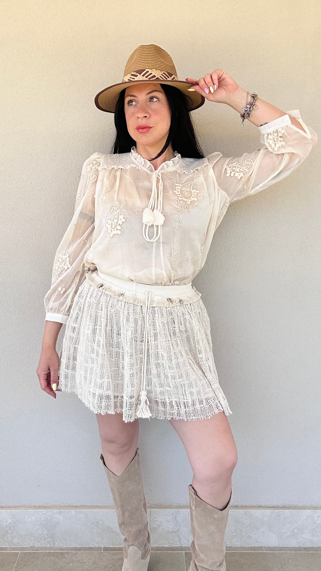 Gonna Crochet Boho Avorio