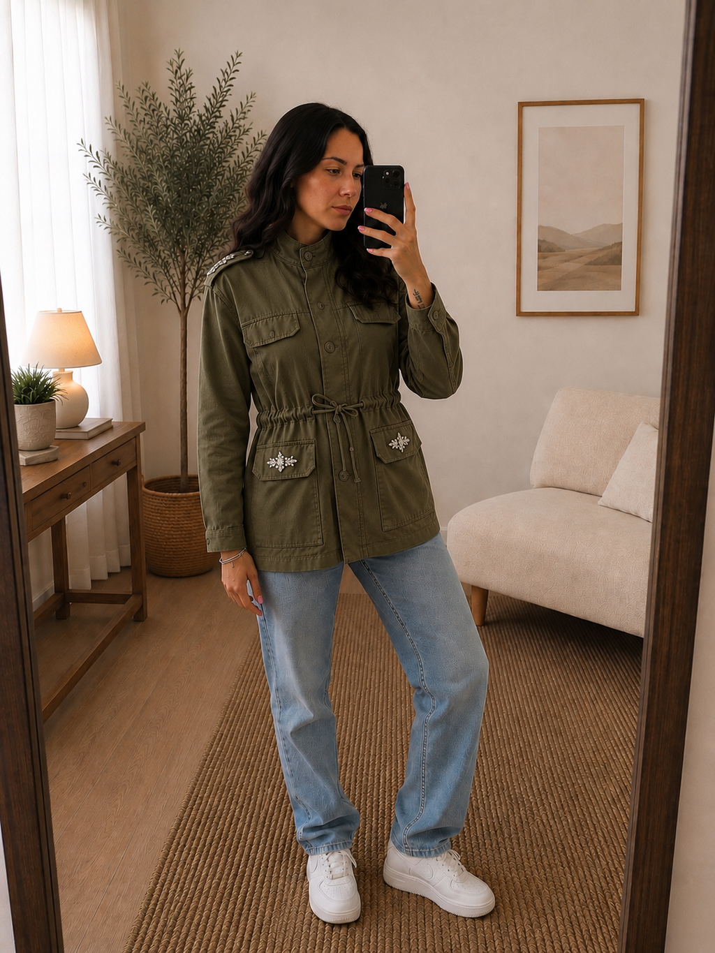 Giacca sahariana verde militare