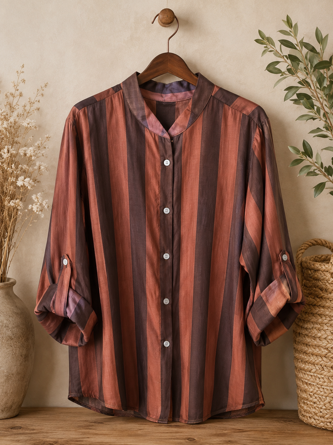 Camicia a righe arancione