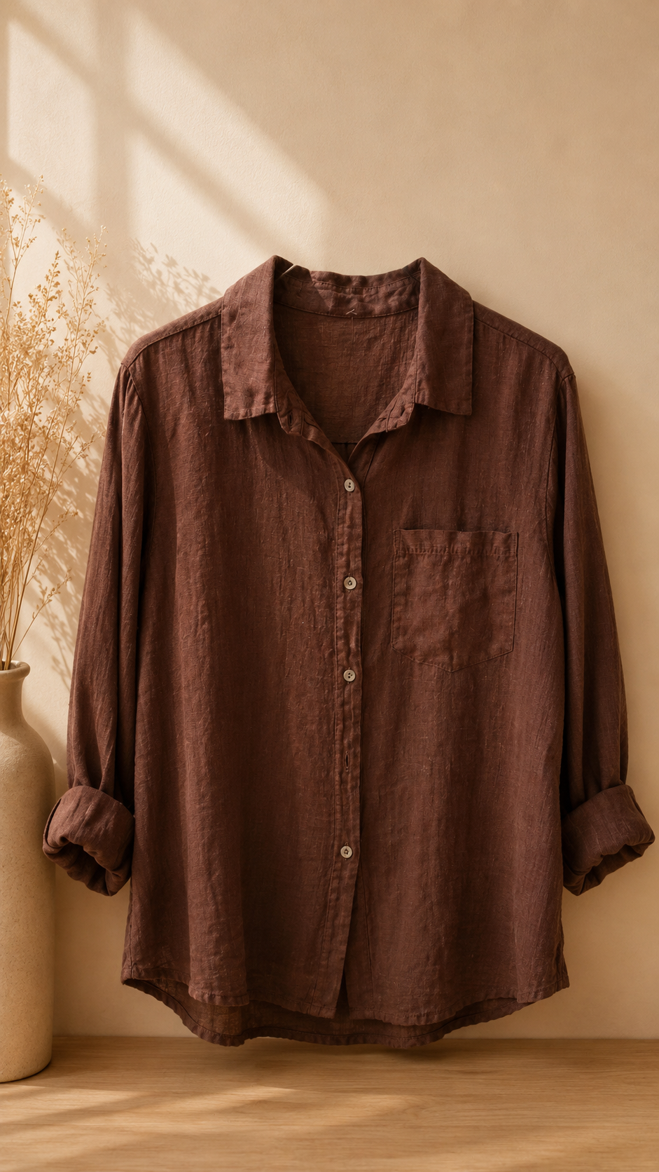 Camicia di lino con taschino