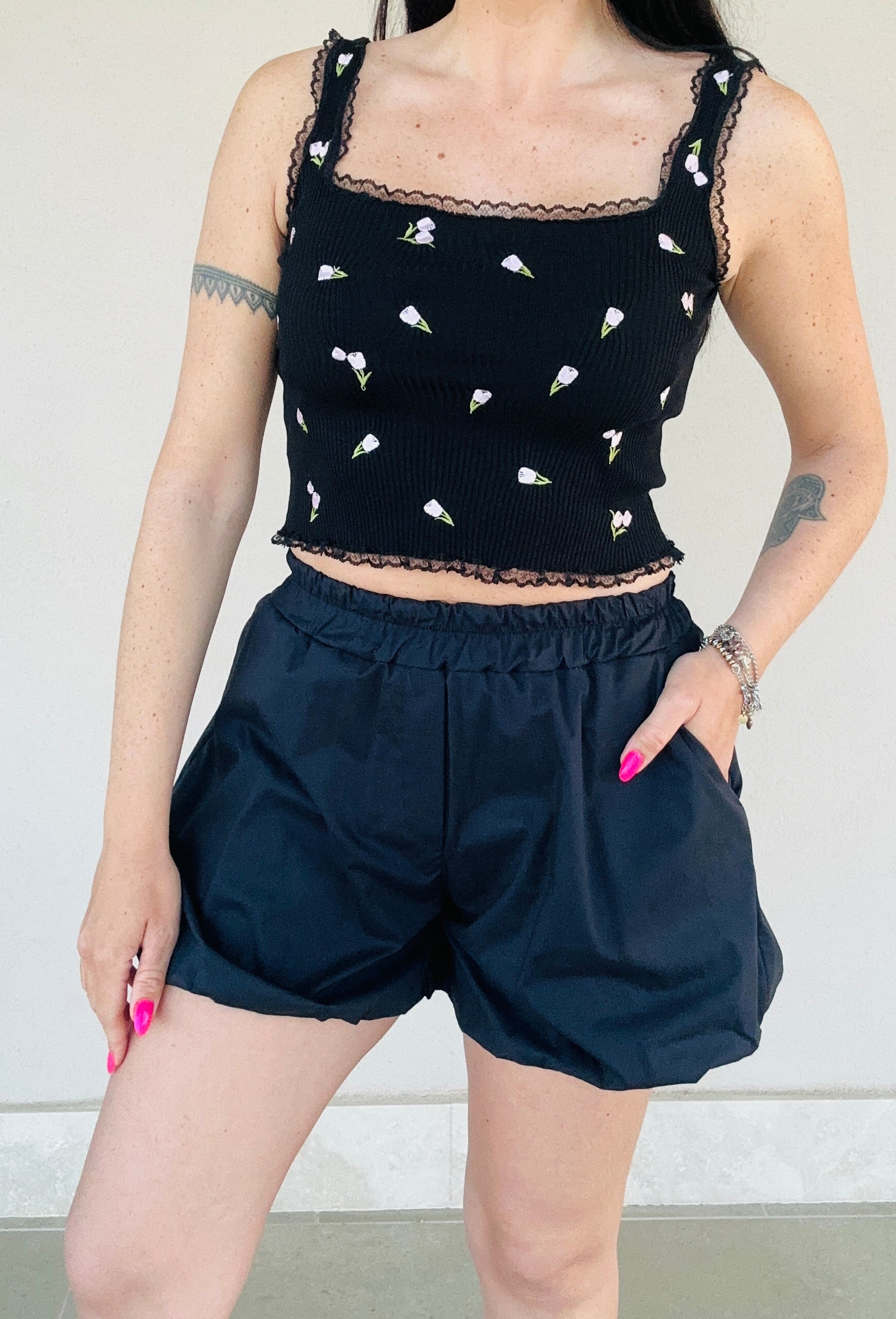 Shorts a palloncino tinta unita
