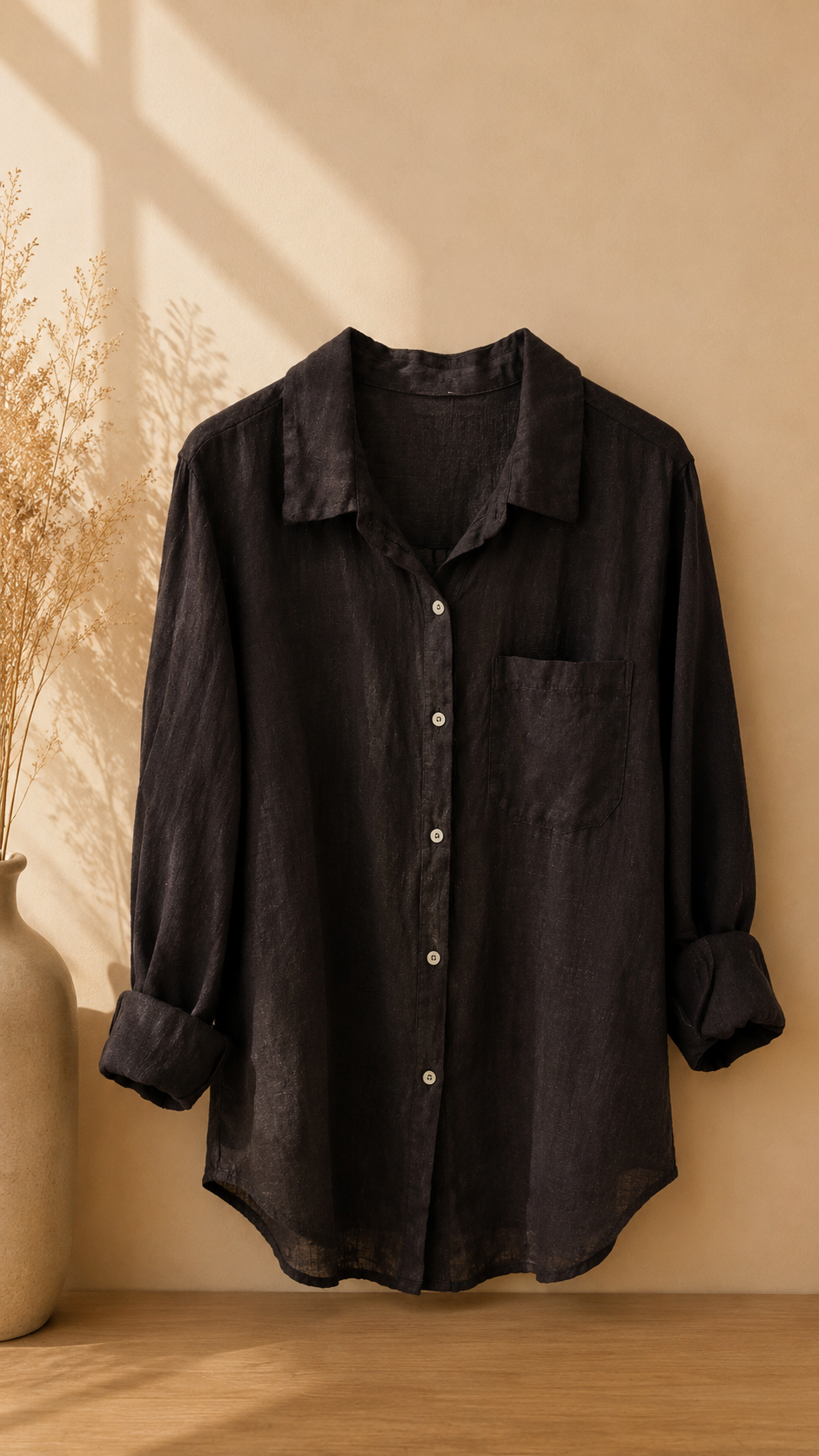 Camicia di lino con taschino