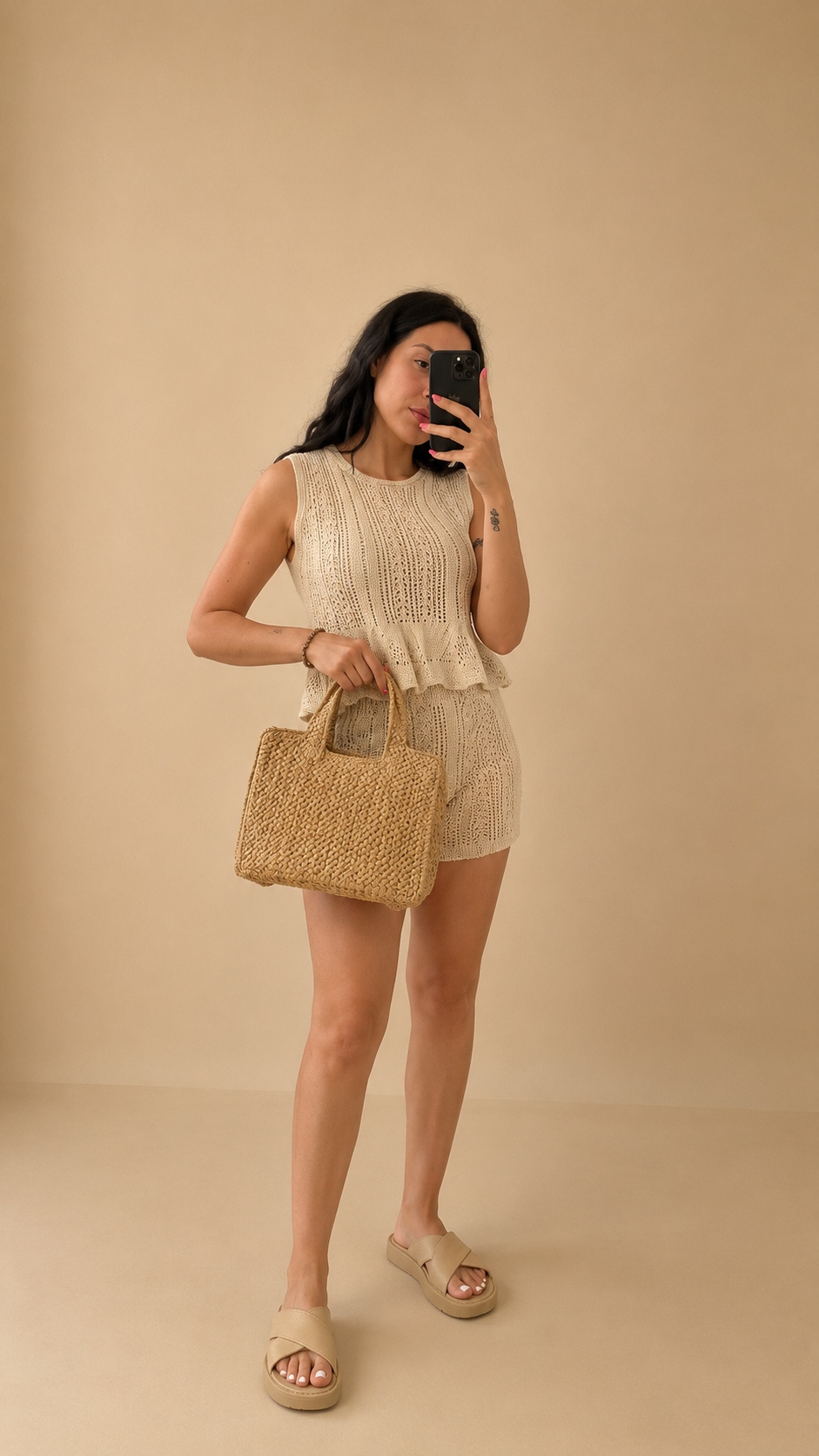 Top+shorts traforato