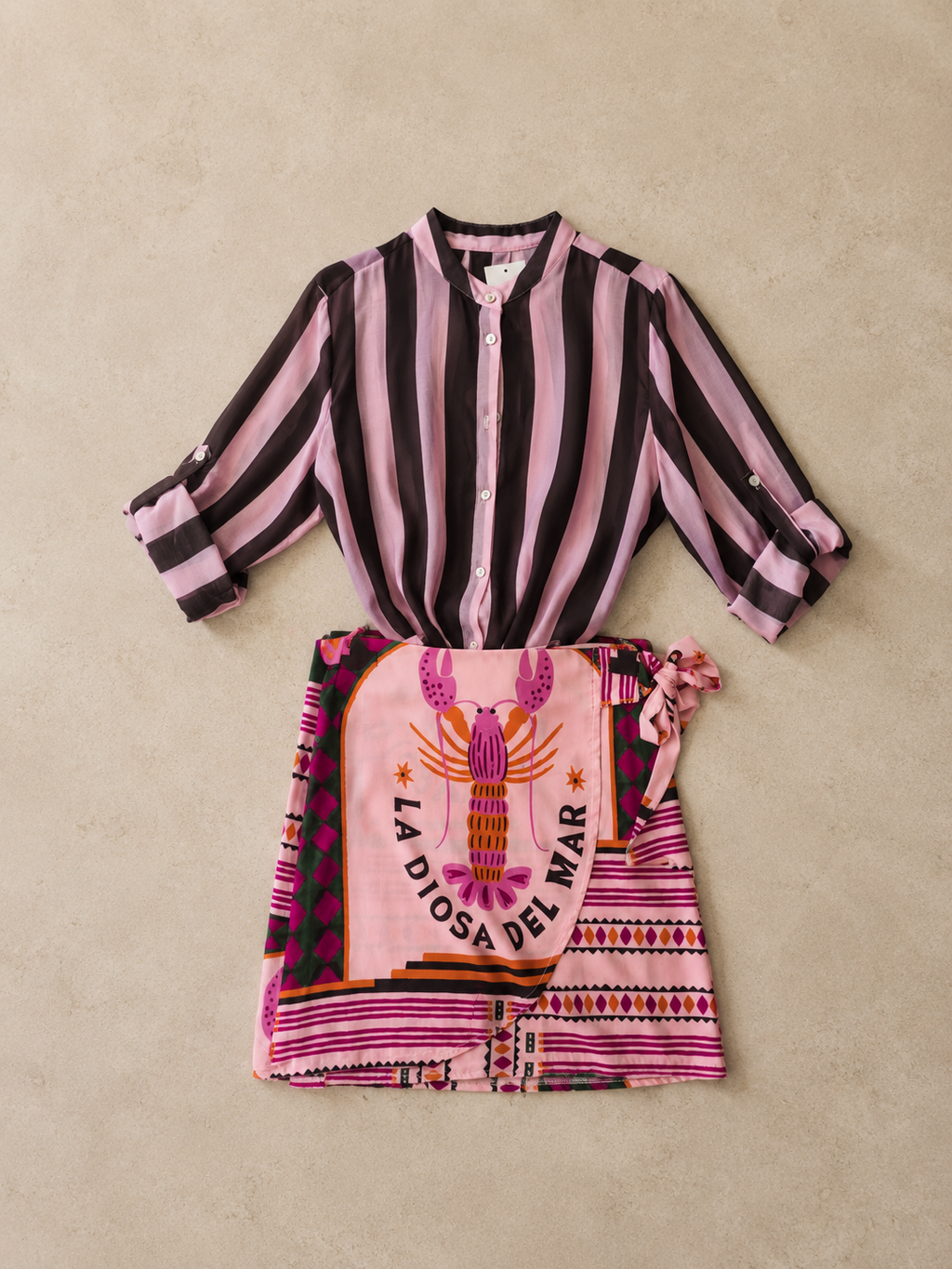 Camicia a righe rosa