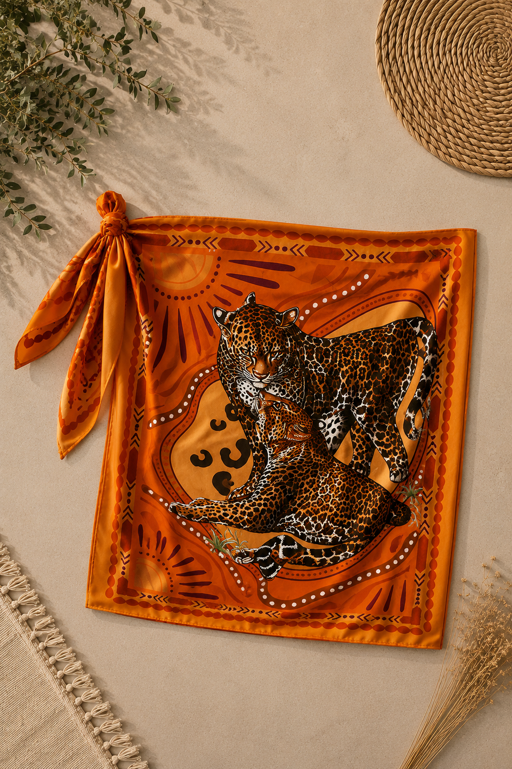 Gonna pareo con nodo laterale arancio