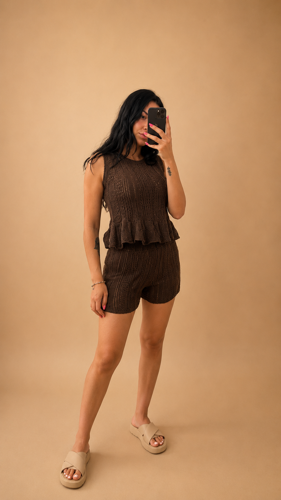 Top+shorts traforato