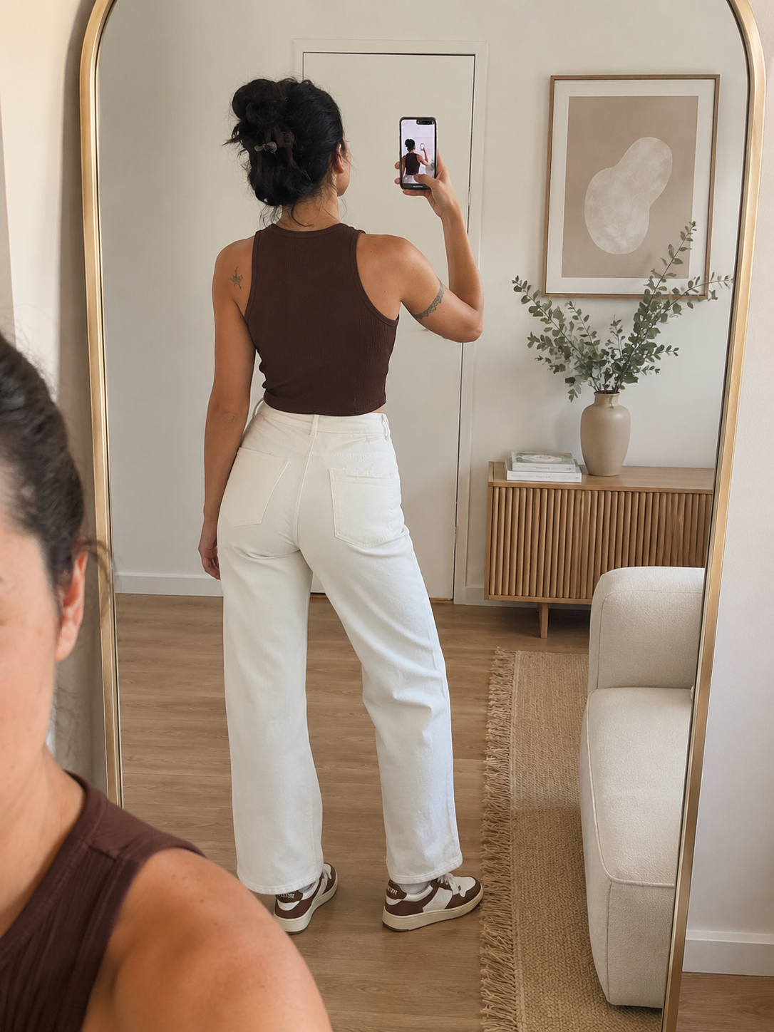 Jeans wide leg bianco