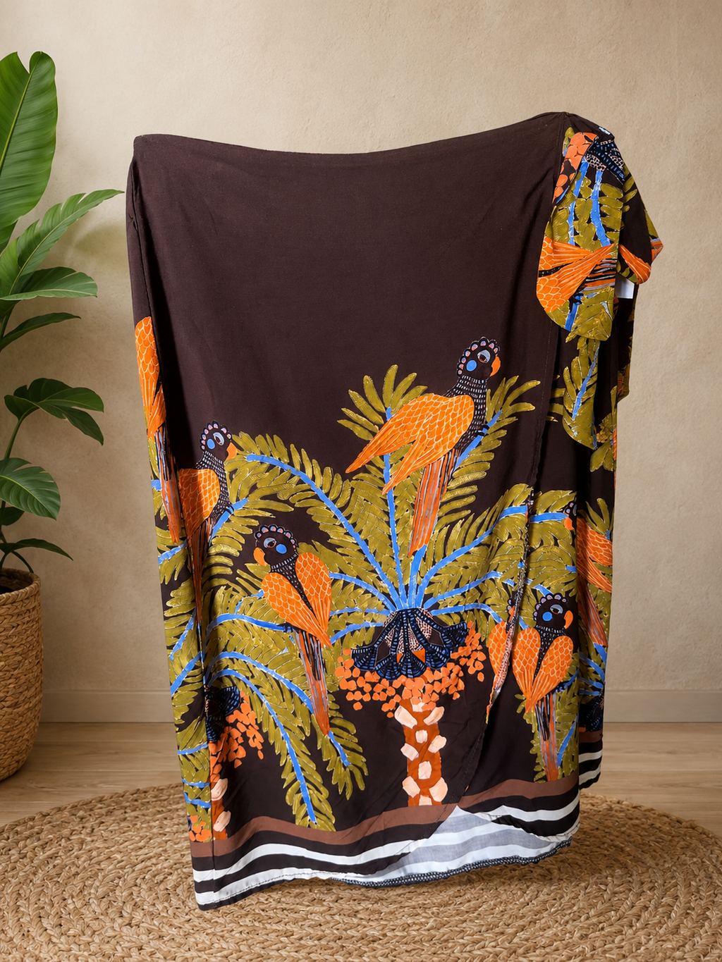 Gonna pareo metà gamba marrone e ruggine