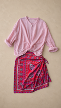 Gonna pareo con nodo laterale rosa