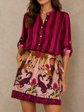 Camicia a righe bordeaux