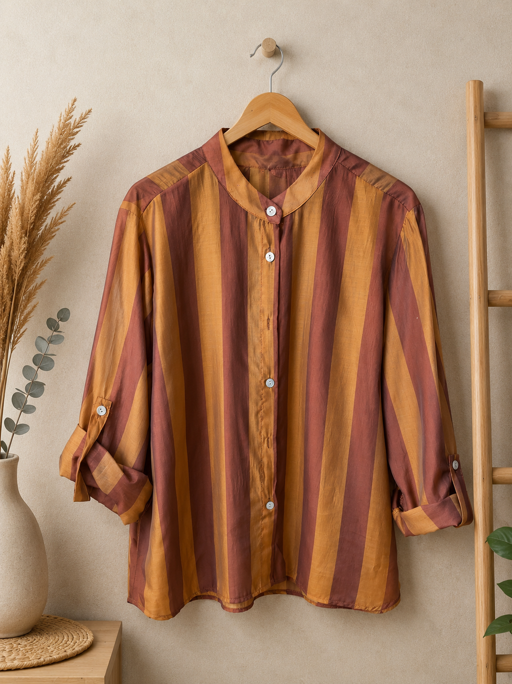 Camicia a righe oro