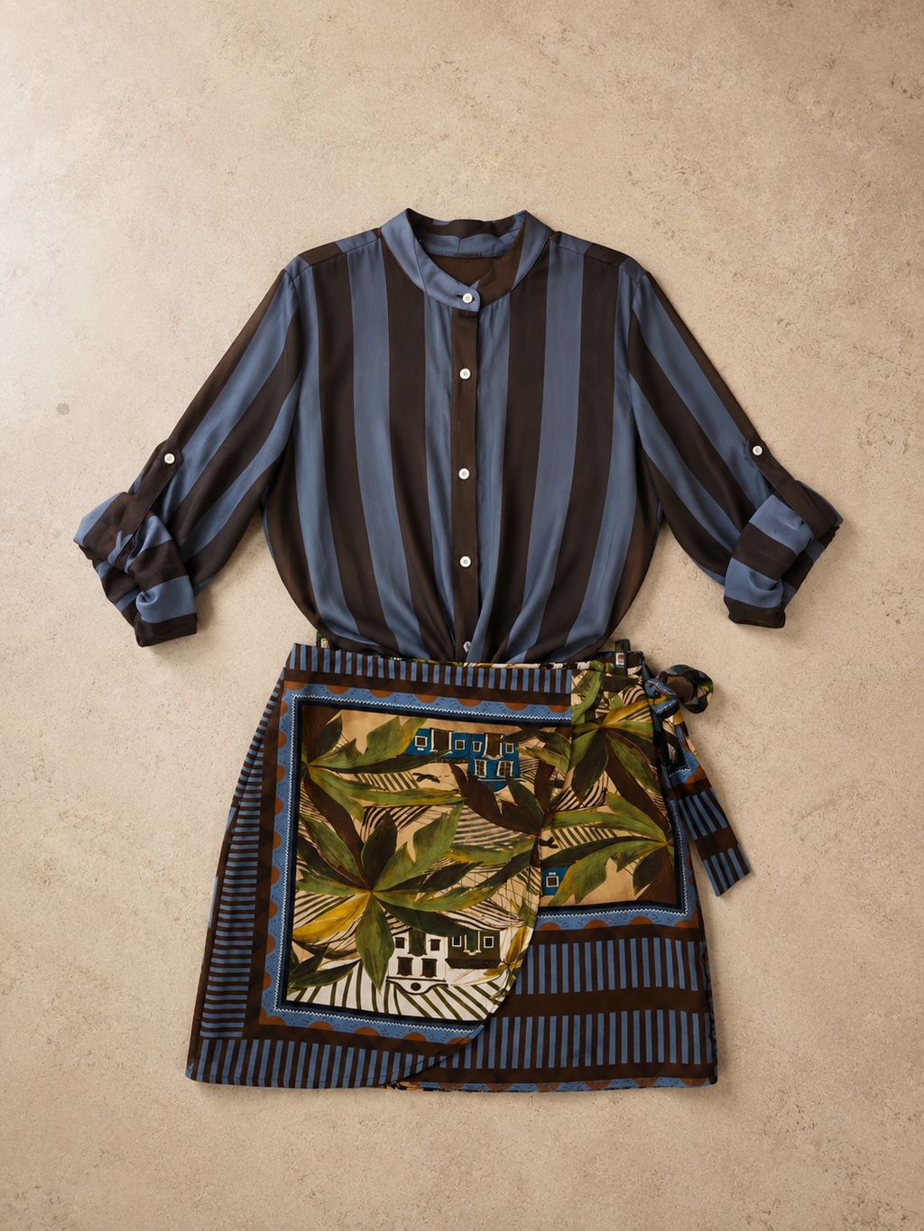 Camicia a righe celeste