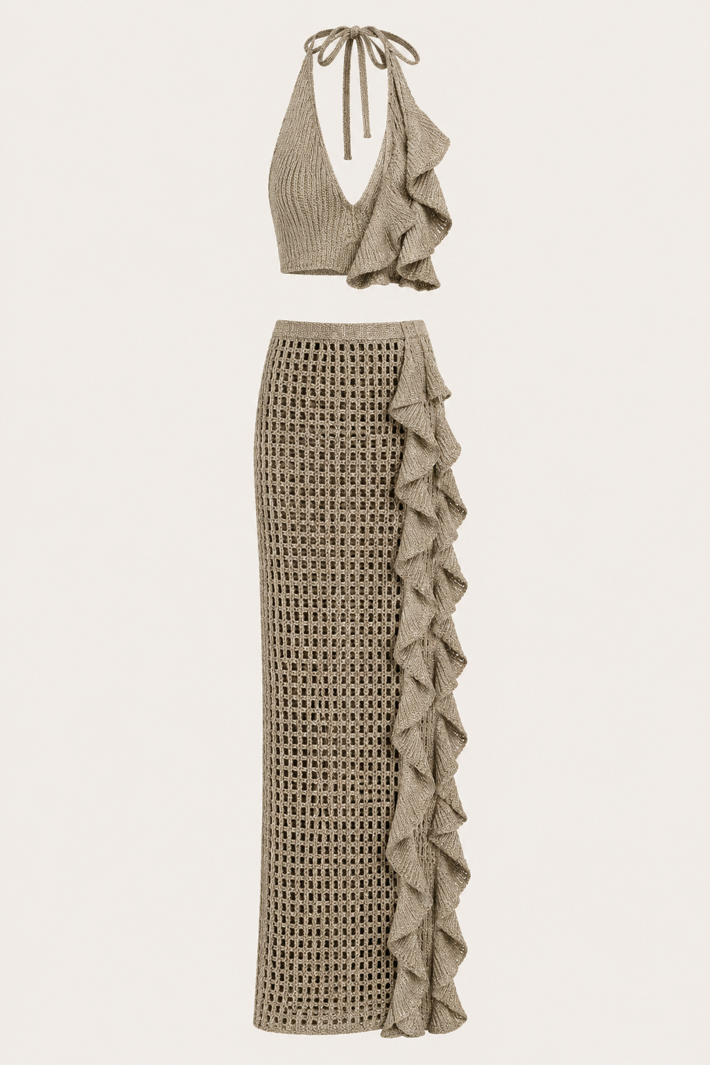 Set crochet con balze