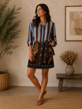 Camicia a righe marrone