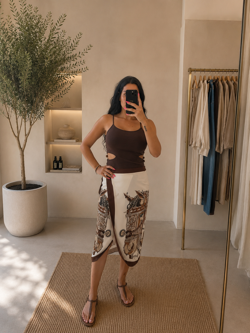 Top a coste con cut out laterali