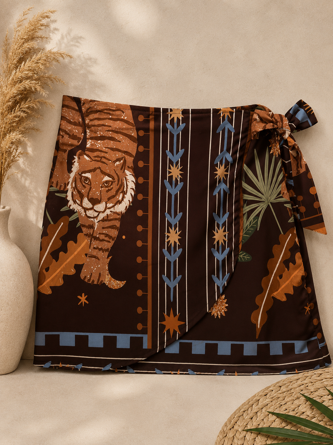 Gonna pareo tigre marrone