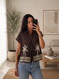 Camicia palma ricamata
