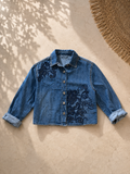 Giacca Jeans Ricamo Blu