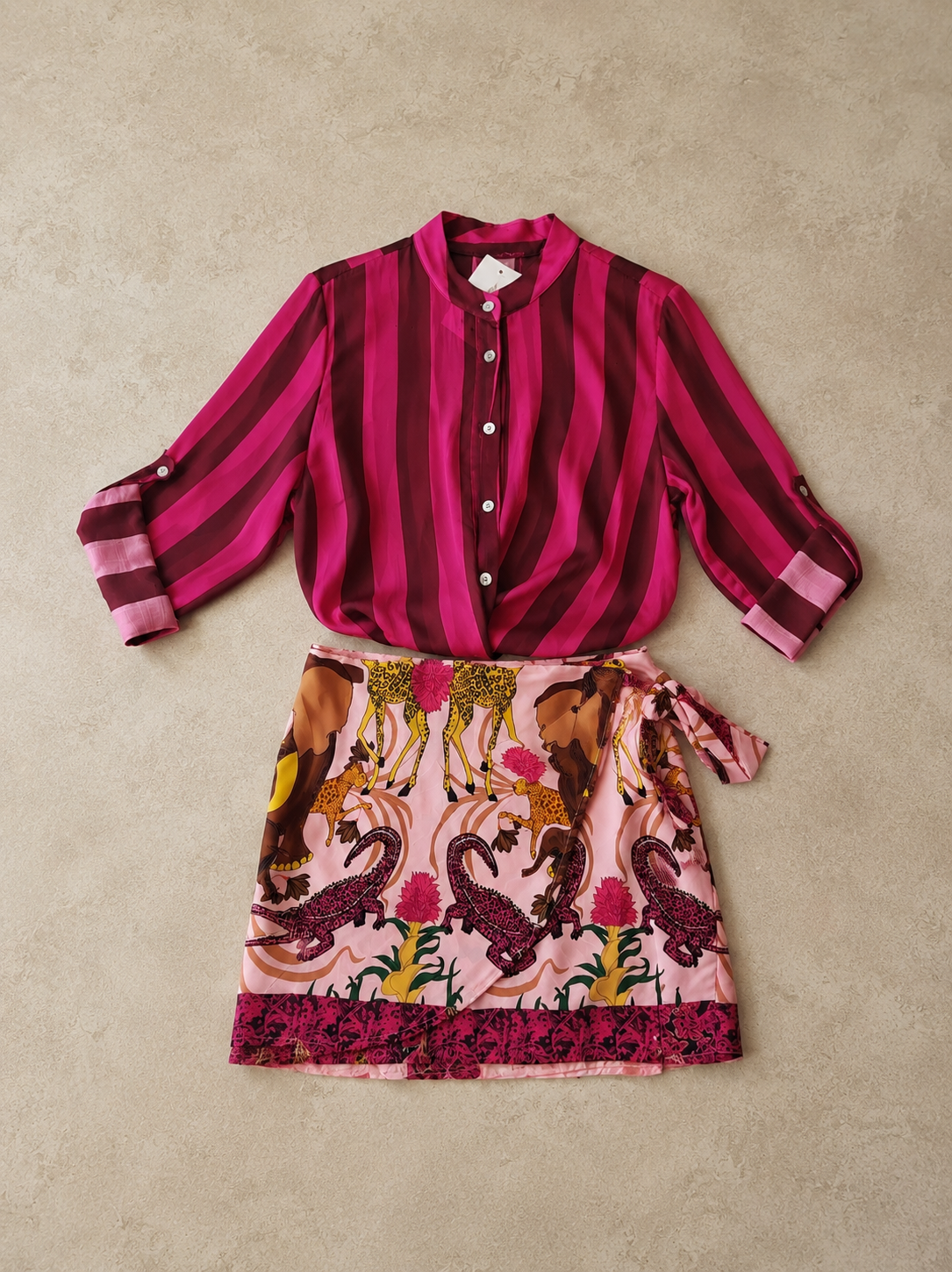 Camicia a righe bordeaux