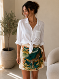 Camicia di lino bianca con taschino