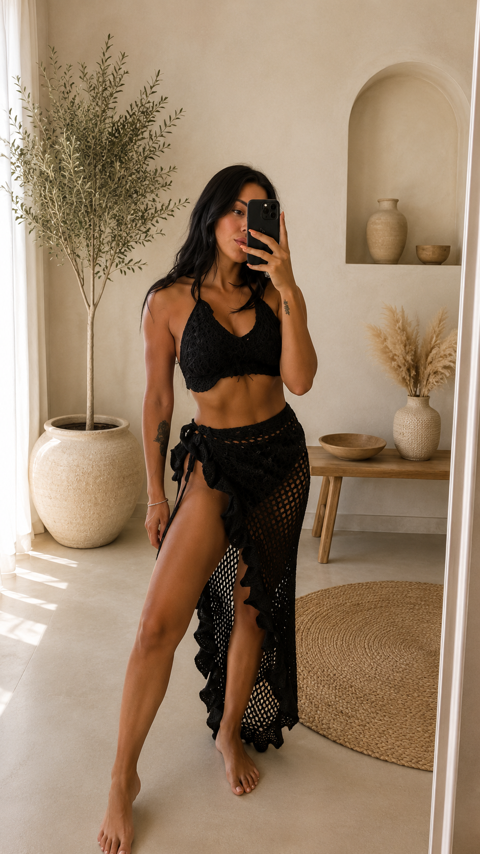 Set crochet con balze