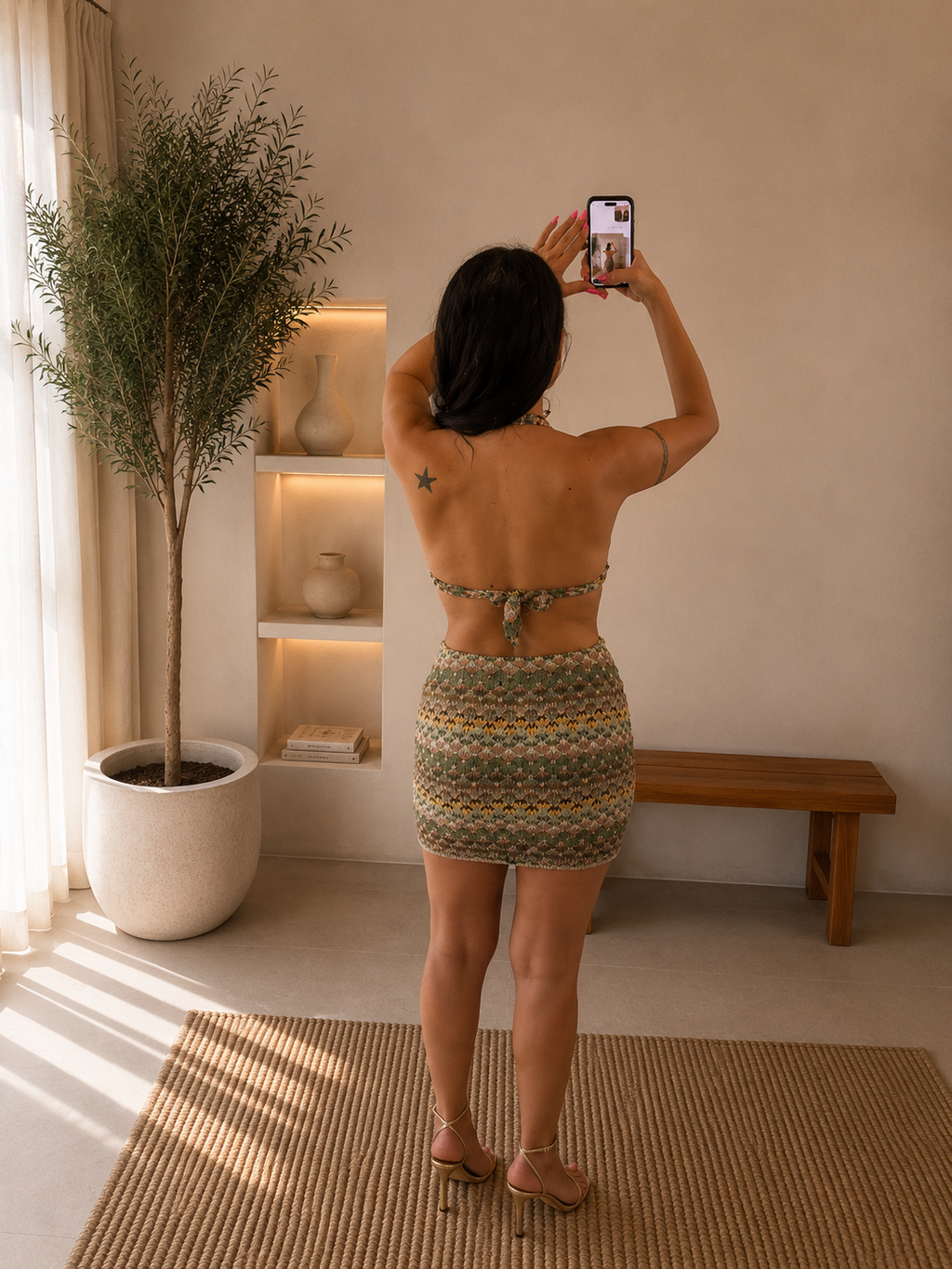 Abito mini crochet cut out