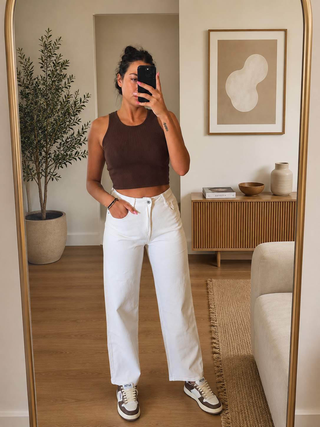 Jeans wide leg bianco