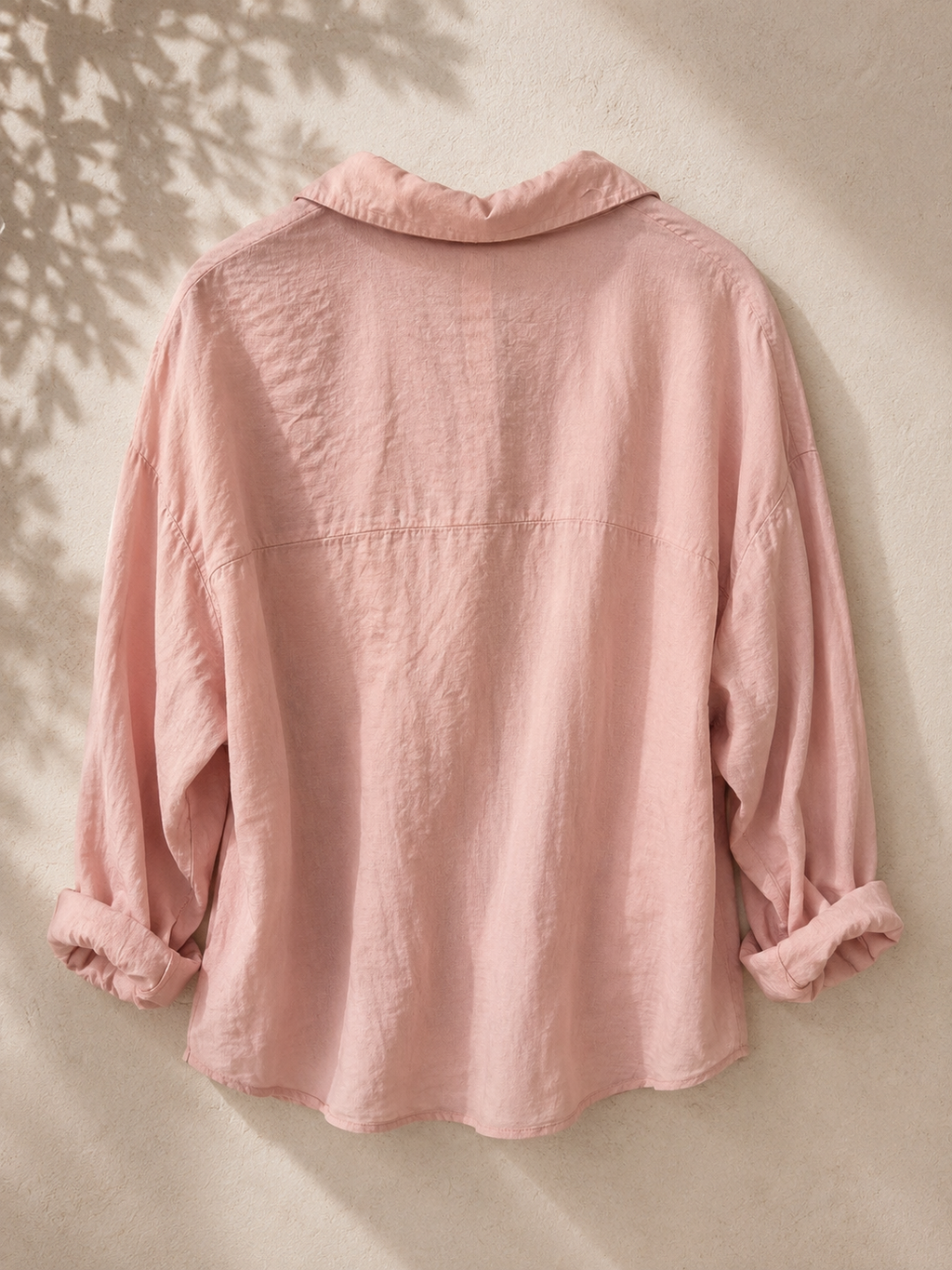 Camicia di cotone colletto con nodino rosa