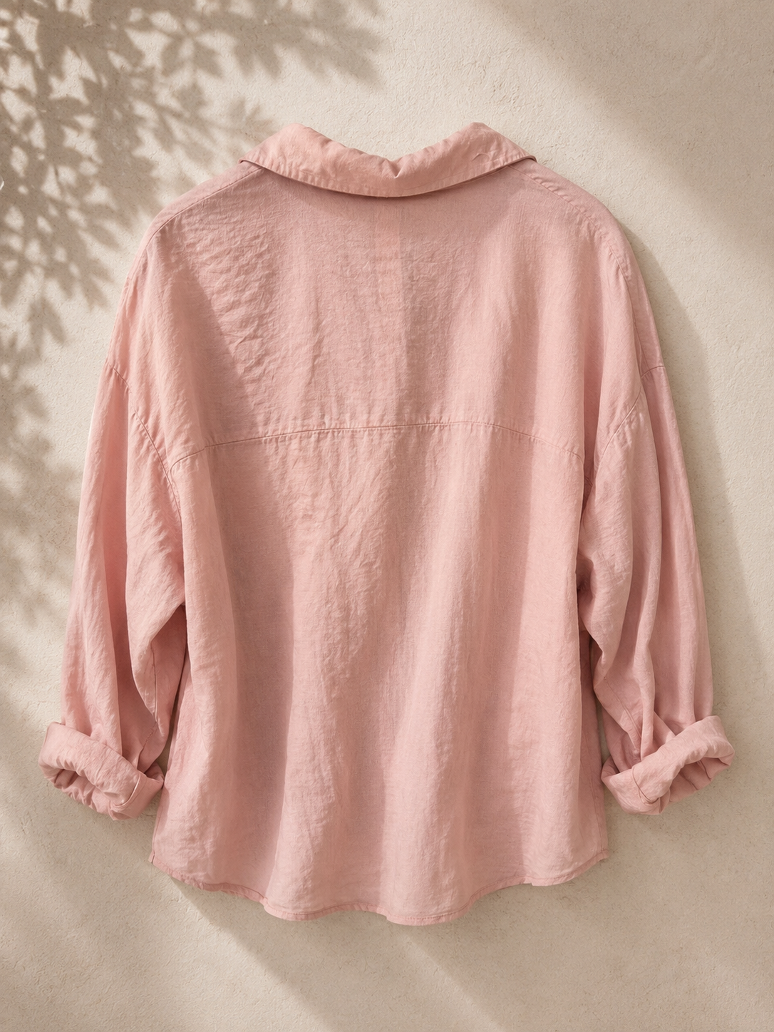 Camicia di cotone colletto con nodino rosa