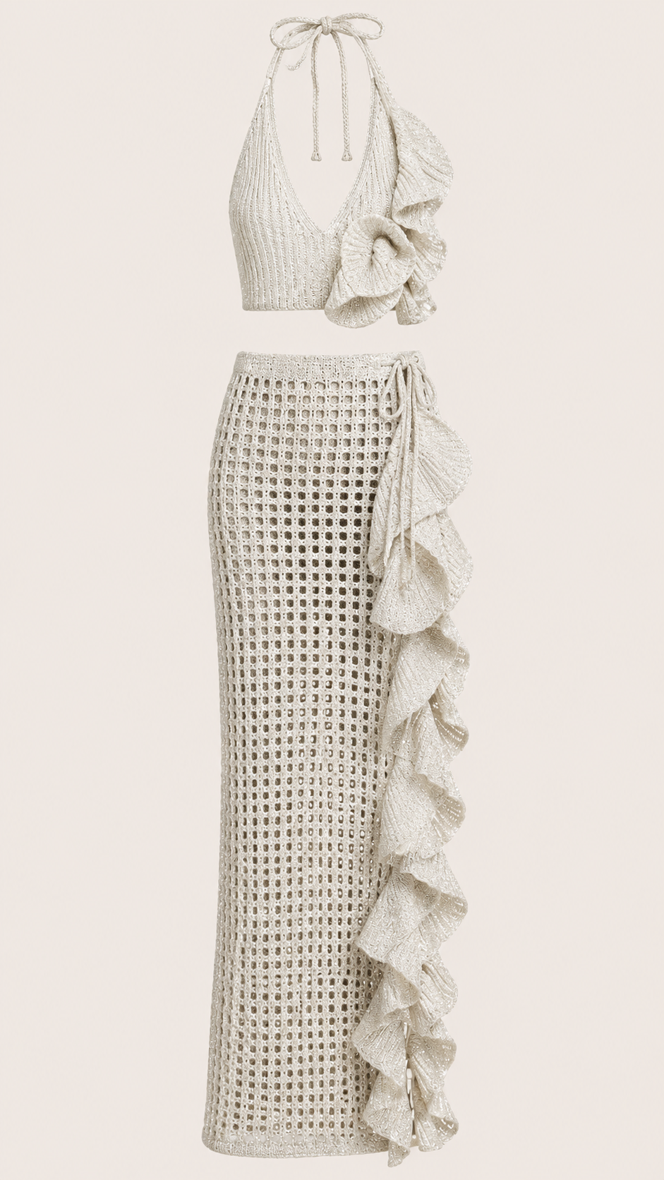 Set crochet con balze