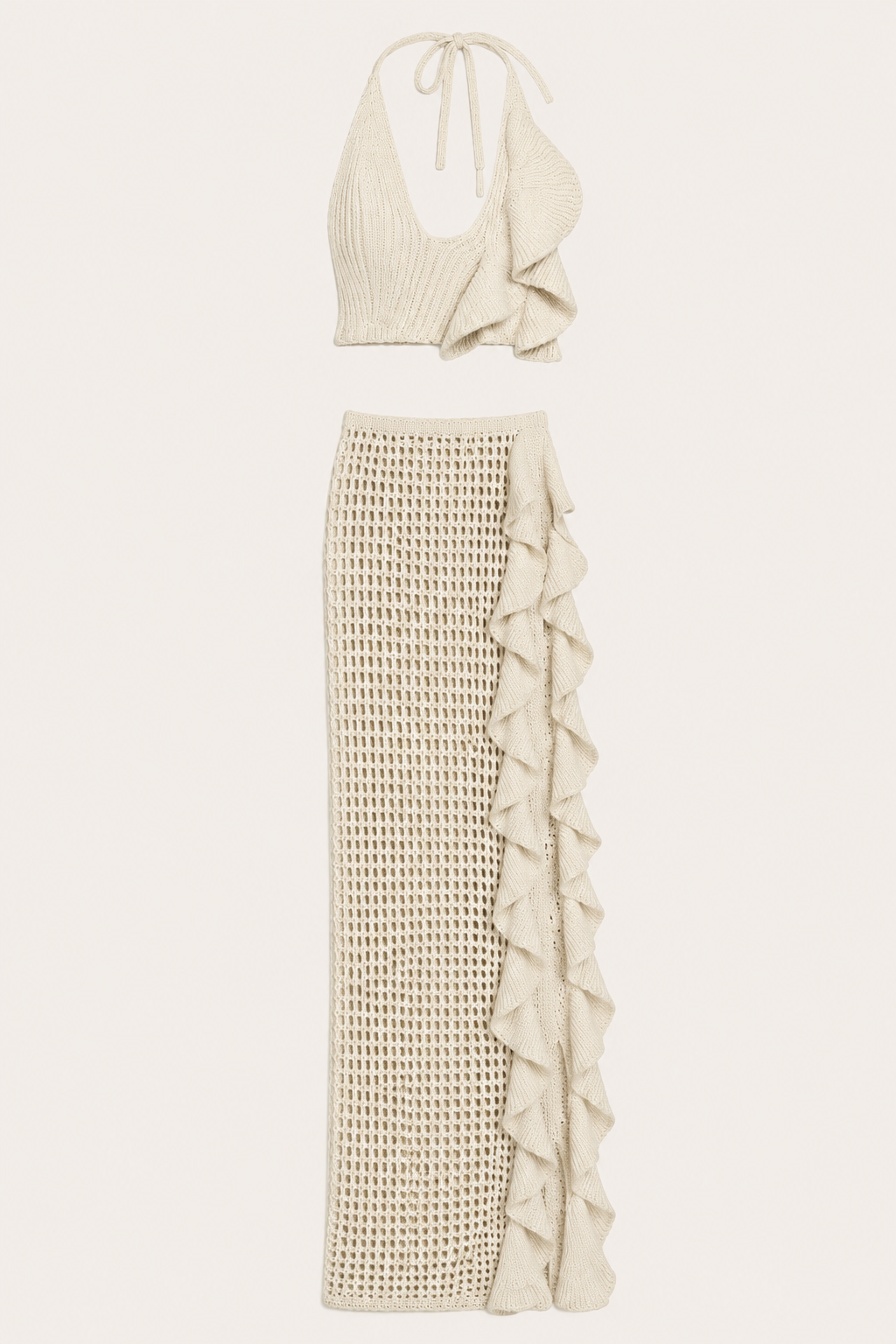 Set crochet con balze