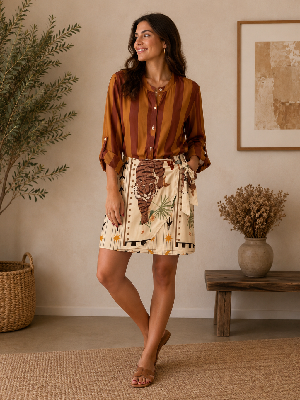 Camicia a righe oro