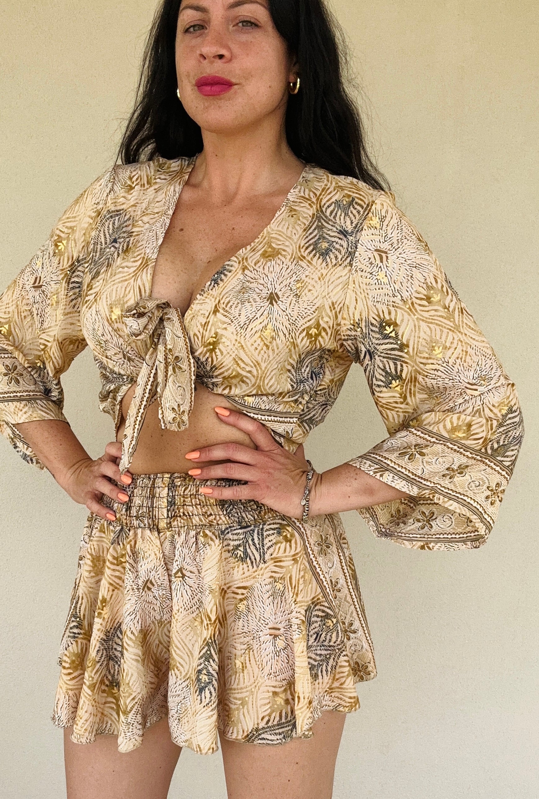 Set tropical top+shorts