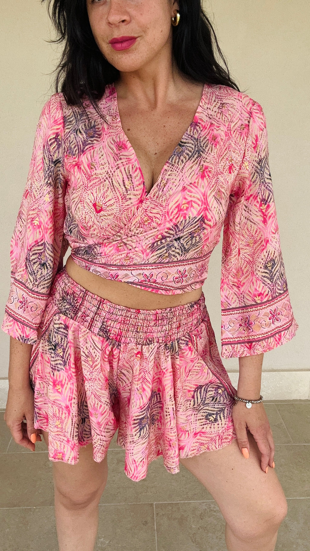 Set tropical top+shorts