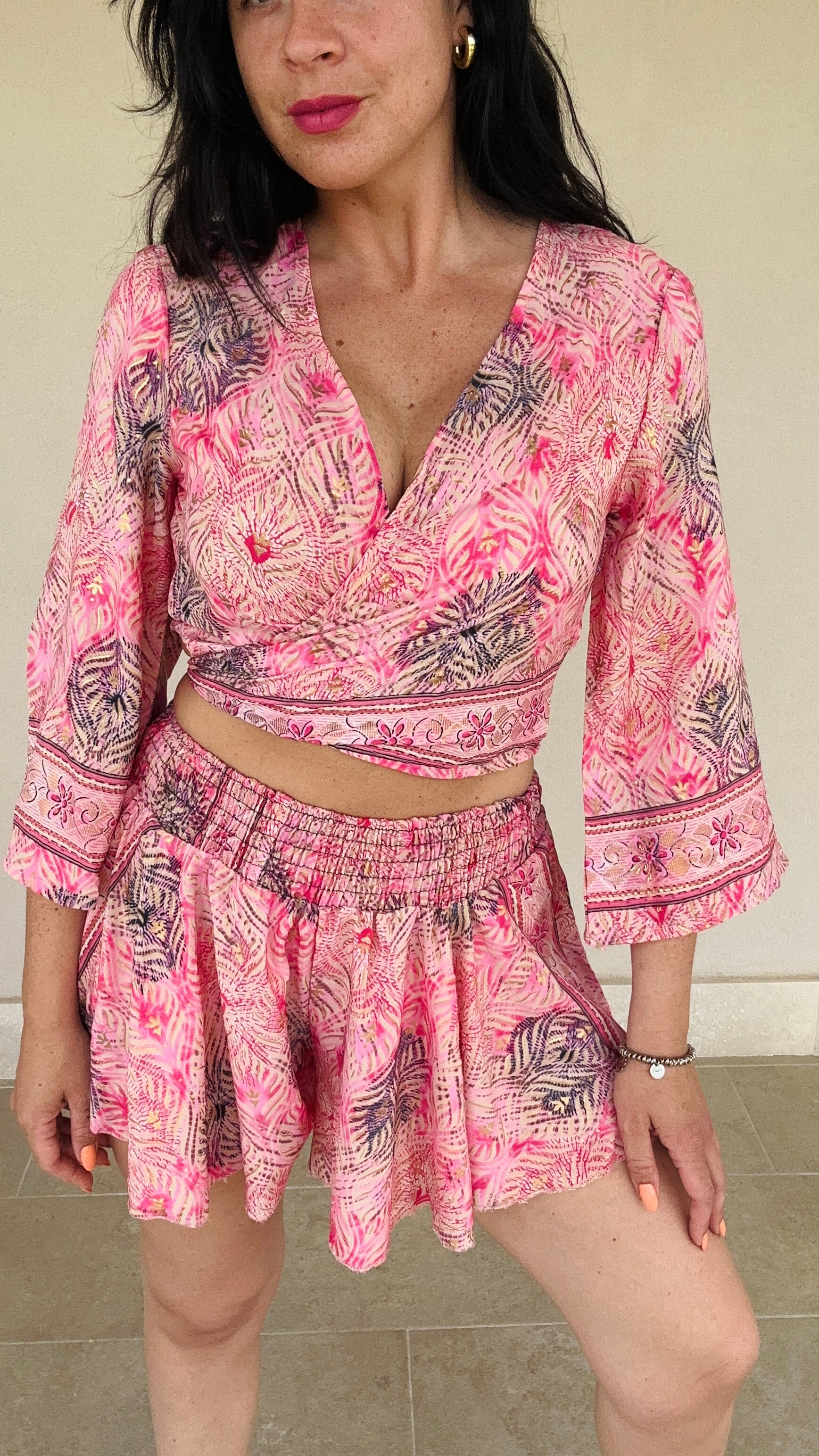 Set tropical top+shorts