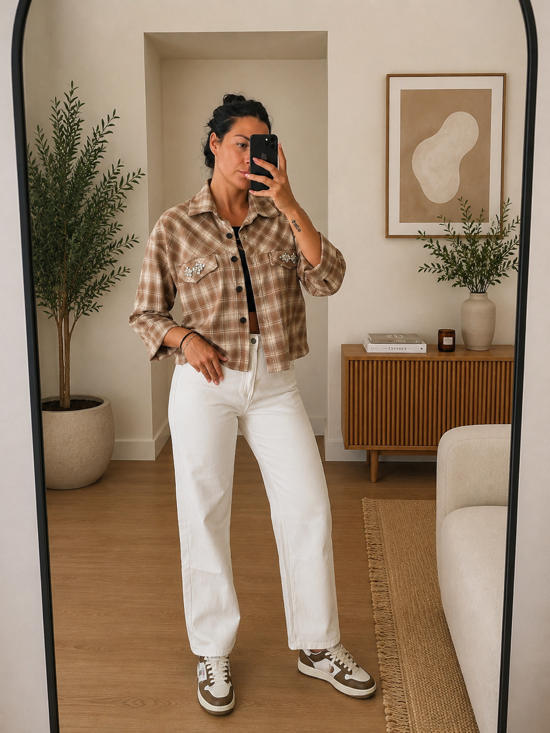 Jeans wide leg bianco